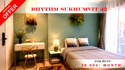 Condos for rent : 🍀🚆 Cozy Room For Rent 📌 Rhythm Sukhumvit 42 Condominium   (Line: @rent2022) | Near BTS Ekkamai    ✨ Ready to move in! ✨ 📌 Ref Code: A11349