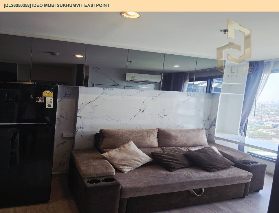 รูป DL26050358 ให้เช่าคอนโด ไอดีโอ โมบิ สุขุมวิท อีสต์พอยท์ (IDEO Mobi Sukhumvit Eastpoint) ใกล้ BTS บางนา พร้อมเข้าอยู่ โทรด่วน 0614453194 LineID @162cjixi - รูปที่ 2/14