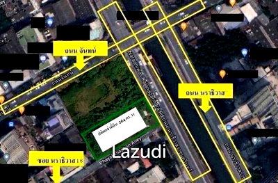 Land for rent One Bangkok : 1056 sqm Land for Development on Naradhiwas Rajanagarindra Road Bang Khlo Bangkok