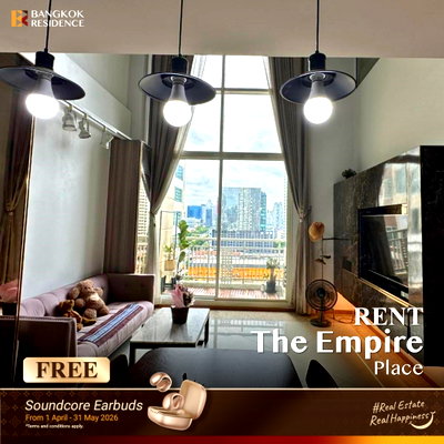 คอนโดให้เช่า : เช่าคอนโด 🌇 The Empire Place, Duplex 2นอน 107.70ตร.ม. 45k ❤️ ยูนิตสวย พื้นที่ก้องจุใจ ใกล้ BTS ช่องนนทรี 