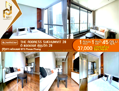 คอนโดให้เช่า : DL26050361 ให้เช่าคอนโด ดิ แอดเดรส สุขุมวิท 28 (The Address Sukhumvit 28) ใกล้ BTS พร้อมพงษ์ พร้อมเข้าอยู่ โทรด่วน 0653619502 LineID @952jdxxk