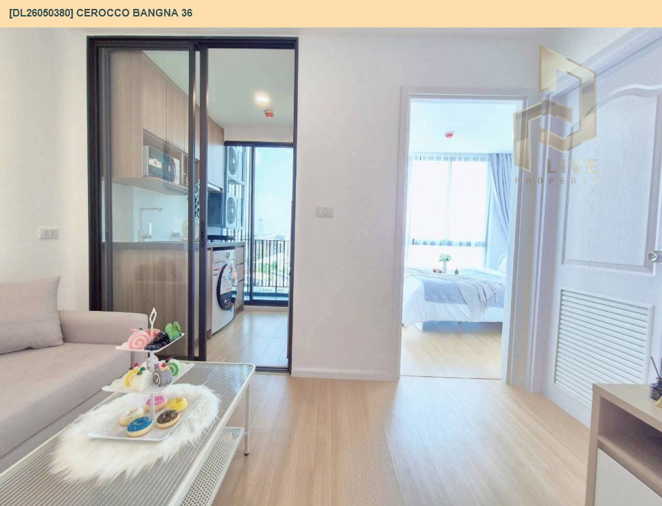 รูป DL26050380 ให้เช่าคอนโด ซีรอคโค บางนา 36 (Cerocco Bangna 36) ใกล้ - พร้อมเข้าอยู่ โทรด่วน 0653619502 LineID @897iyzll - รูปที่ 7/8