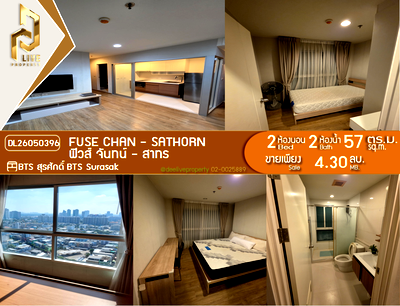 Condos for sale : DL26050396 Condo for sale, Fuse Chan - Sathorn near BTS Surasak, ready to move in, call urgently 0653619502 LineID @952jdxxk
