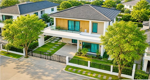 บ้านหรูพร้อมอยู่ ใกล้รร.วัดหนองใหญ่ 1.2 กม. คฤหาสน์ บ้านเดี่ยว2ชั้น 4 นอน 5 น้ำ แยกสุขาภิบาล 5 สายไหม คลองสามวา 60 ตร.ว.