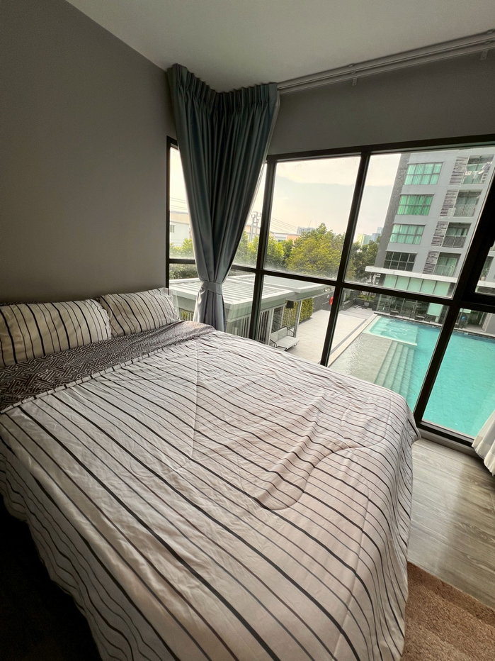 รูป ให้เช่า เอสเพน คอนโด ลาซาล Aspen Condo LaSalle สวย กว้าง ใหม่ เฟอร์ไฟฟ้าครบ มีเครื่องซักผ้า วิวสระ - รูปที่ 1/12