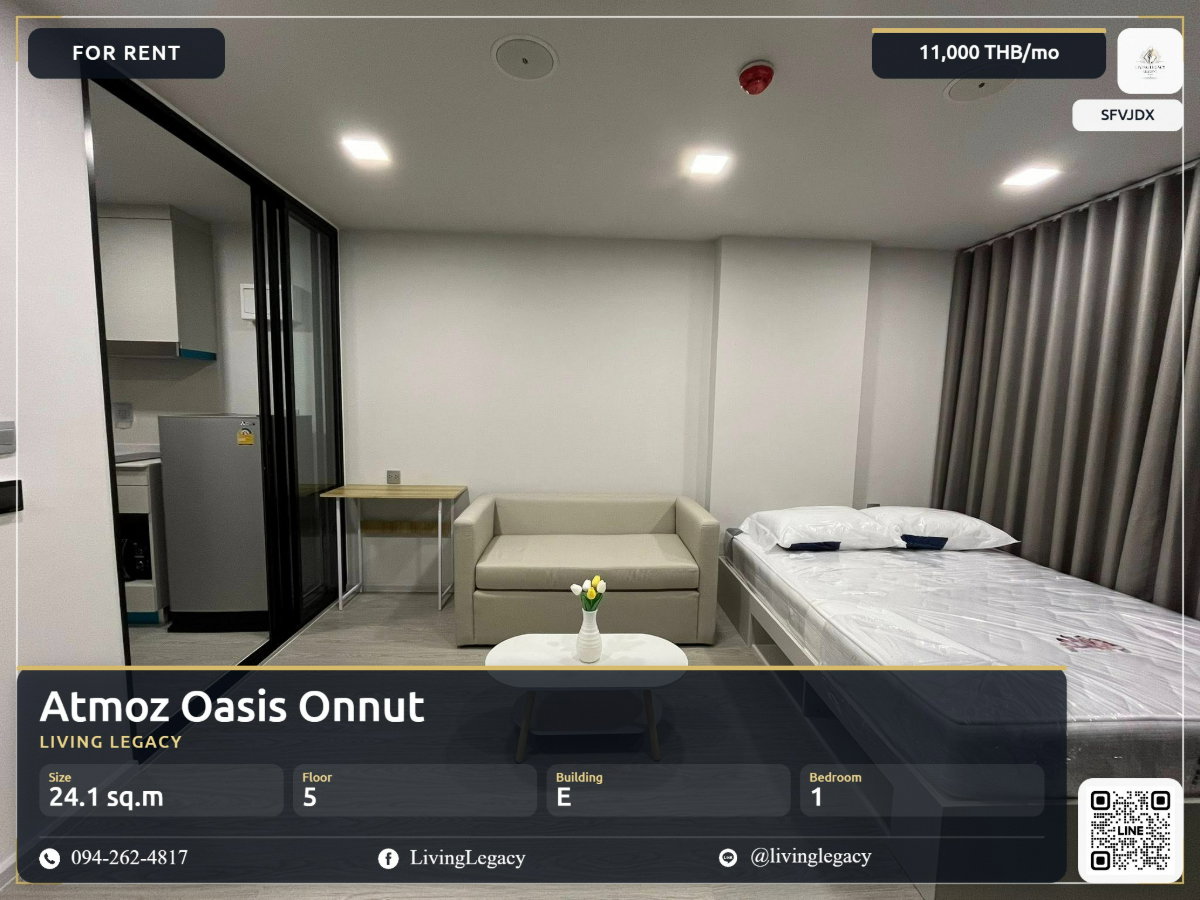 picture For Rent: Atmoz Oasis Onnut | 1 Bed, 24.1 sq.m. | Move-in Ready | 11,000 THB - 1/20