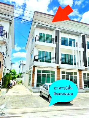 เช่าอาคารพาณิชย์ นิคมสินสาคร : อาคาร 3 ชั้น หลังมุม เศรษฐกิจ-คลองครุ ทำเลศักยภาพ วัดศรีเมือง 990ม. เมืองสมุทรสาคร 2-3นอน 3น้ำ 18 ตร.ว. ติดถนนเศรษฐกิจสายหลัก กว้าง 20 เมตร