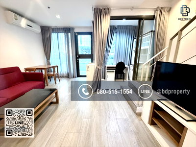 คอนโดให้เช่า : Bestdeal ให้เช่า Duplex 2 Bed ห้องสวย Fully Furnished พร้อมเข้าอยู่ ราคา29,000 เดือนเท่านั้น ใกล้MRT และ เซ็นทรัลพระราม 9 เพียง 80 ม.