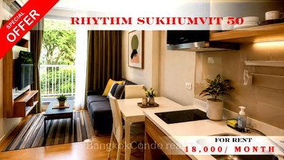 Condos for rent : 🚆✨ Prime Condo Location For Rent 📌 Rhythm Sukhumvit 50  (Line: @rent2022) | Near BTS On Nut    ✨Ready to move in | Great price! ✨   📌 Code: A03773