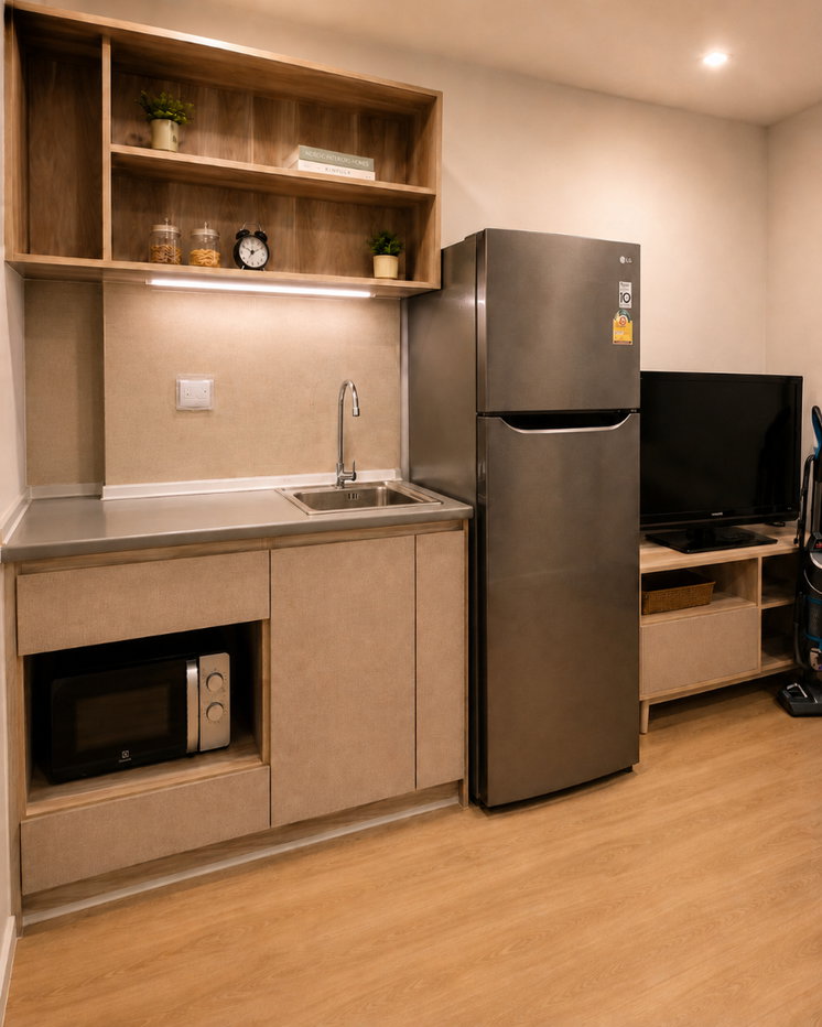 รูป 🏢 ให้เช่า Kave TU อาคาร D ชั้น 2 | วิวสระ | เฟอร์ครบ | โต๊ะทำงาน Built-in L-Shape - รูปที่ 5/7
