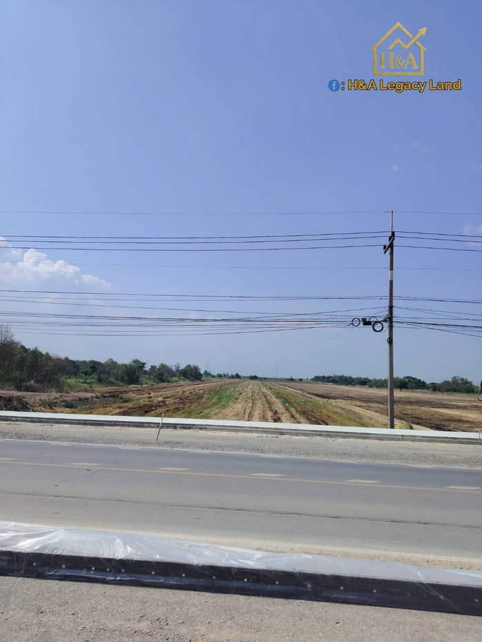 รูป ขายที่ดินติดถนนลาดบัวหลวง-ไม้ตรา (ถนน 4 เลน)ขายยกแปลง 10 ไร่ 96 ตร.ว. - รูปที่ 1/7