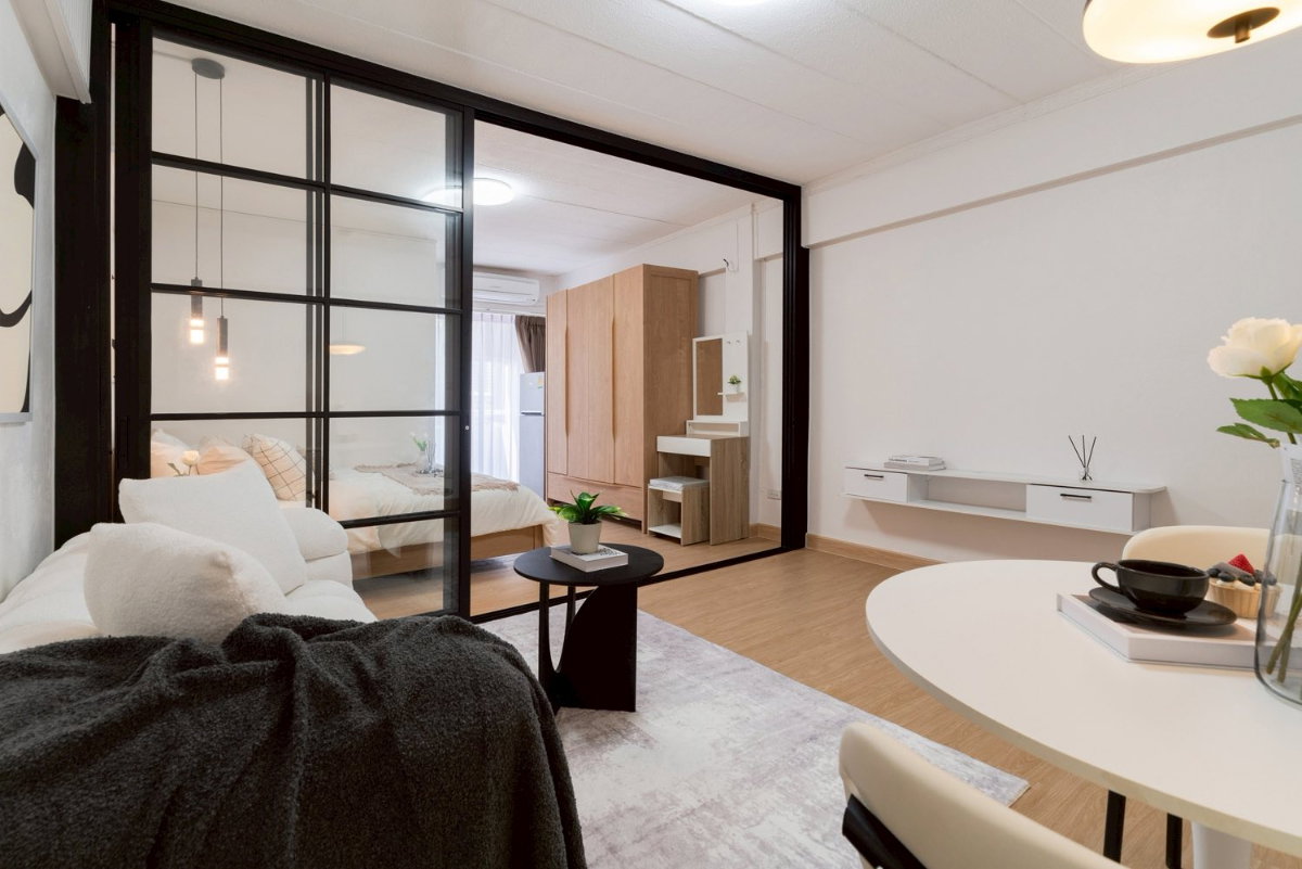 รูป 🔥ขาย คอนโด Ratchada City Condo (รัชดาซิตี้ คอนโด) ซอยประชาราษฏร์บำเพ็ญ 7 📍 เดินแค่ 450 เมตรถึง MRT ห้วยขวาง ของกินเพียบ ห้องจริงสวยมาก - รูปที่ 9/17