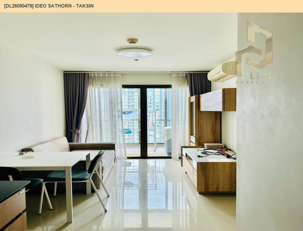 รูป DL26050479 ให้เช่าคอนโด ไอดีโอ สาทร - ตากสิน (IDEO Sathorn - Taksin) ใกล้ BTS กรุงธนบุรี พร้อมเข้าอยู่ โทรด่วน 0653619502 LineID @897iyzll - รูปที่ 2/10