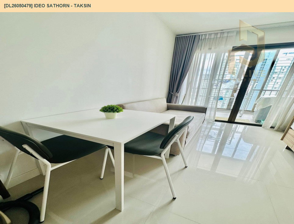 รูป DL26050479 ให้เช่าคอนโด ไอดีโอ สาทร - ตากสิน (IDEO Sathorn - Taksin) ใกล้ BTS กรุงธนบุรี พร้อมเข้าอยู่ โทรด่วน 0653619502 LineID @897iyzll - รูปที่ 4/10
