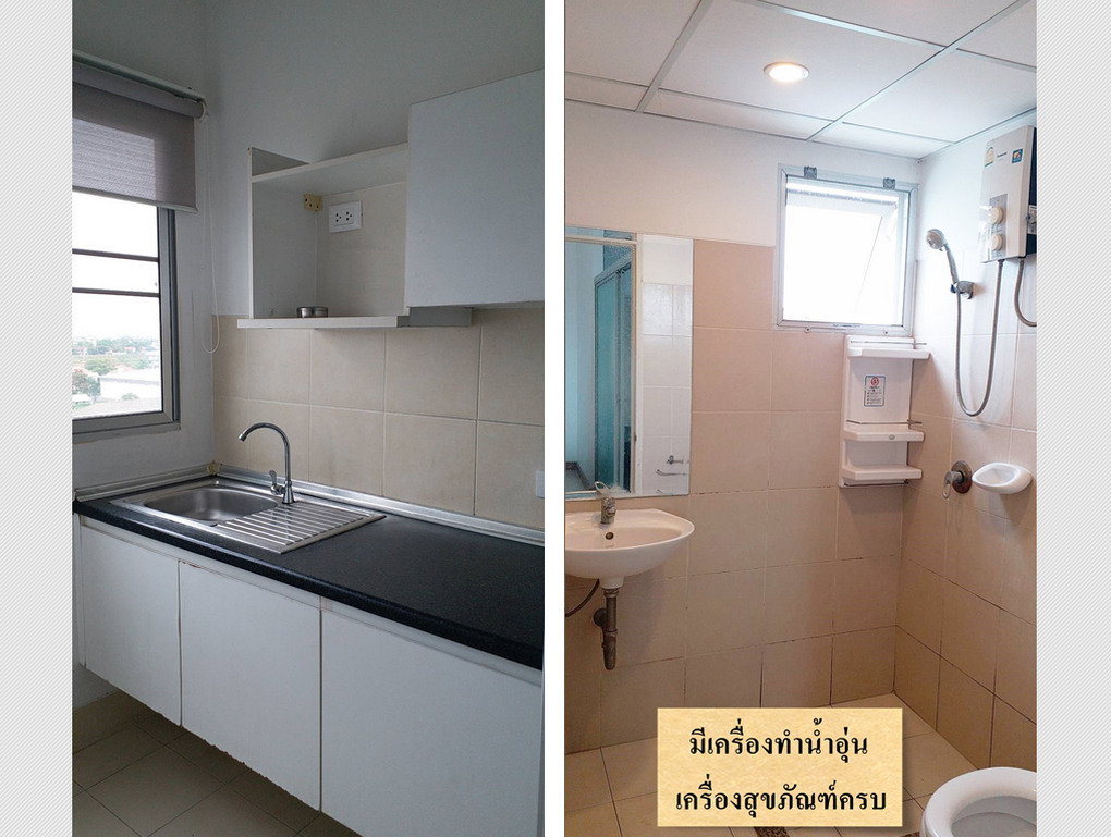 รูป Call : 081-455-2598 คอนโด ซิตี้โฮม ศรีนครินทร์ ใกล้ MRT ศรีลาซาล 650 เมตร ห้อง 30 ตร.ม 1 ห้องนอน ชั้น9 มีเครื่องซักผ้า ตกแต่งครบ (เจ้าของขายเอง) - รูปที่ 4/12