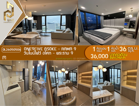 DL26050506 Condo for rent, One9Five Asoke - Rama 9 near MRT พระราม 9, ready to move in, call urgently 0653619502 LineID @897iyzll