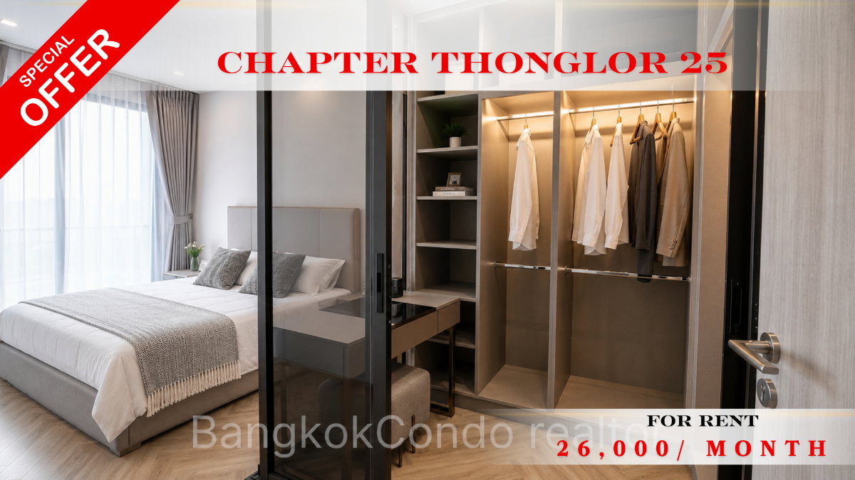 รูป 🍀🍀🍀 Prime condo location 🚆ให้เช่า📌 แชปเตอร์ ทองหล่อ 25(Line:@rent2022)BTS ทองหล่อ✨พร้อมเข้าอยู่🌼A11186 - รูปที่ 1/10