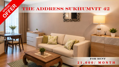 💝🚆 Fully Furnished For Rent 📌 The Address Sukhumvit 42 (Line: @rent2022) | Near BTS Ekkamai    ✨ Ready to move in! ✨   📌 Ref Code: A05441