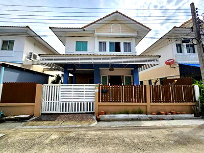 บ้านแฝด ม.ราชภัฏธนบุรี สมุทรปราการ : ขายบ้านแฝด ทำเลดี ต่อเติมพร้อมอยู่ โครงการบุรีรมย์ เทพารักษ์  - สุวรรณภูมิ 