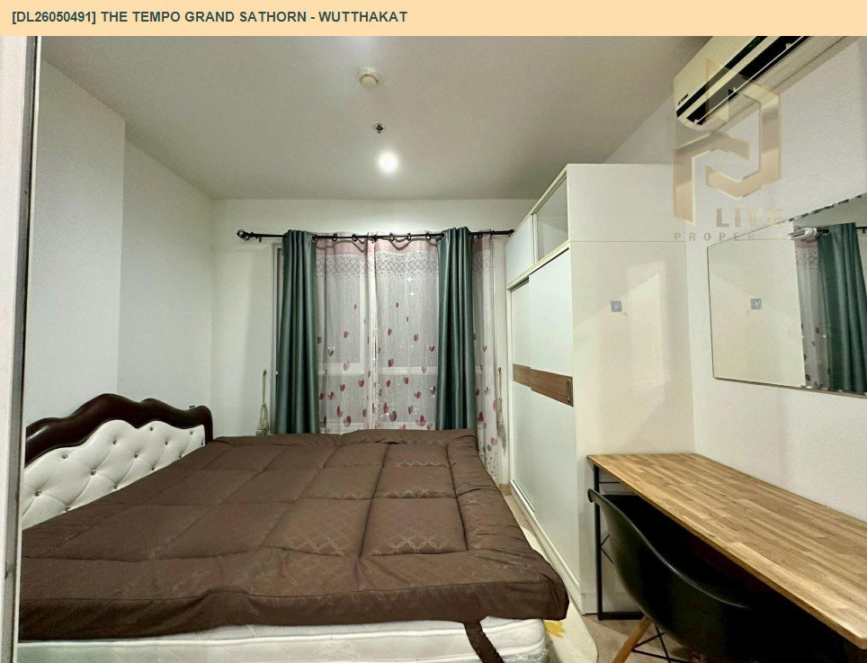 รูป DL26050491 ให้เช่าคอนโด เดอะ เทมโป แกรนด์ สาทร - วุฒากาศ (The Tempo Grand Sathorn - Wutthakat) ใกล้ BTS วุฒากาศ พร้อมเข้าอยู่ โทรด่วน 0614453194 LineID @162cjixi - รูปที่ 6/11