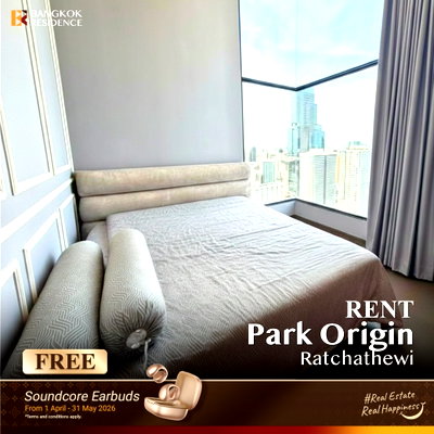 คอนโดให้เช่า :  เช่าคอนโด ⭐ Park Origin Ratchathewi, 1นอน 34.90ตรม 32k 🛌🏻 แต่งสวย ชั้นสูง พร้อมเฟอร์ ใกล้ BTS ราชเทวี   