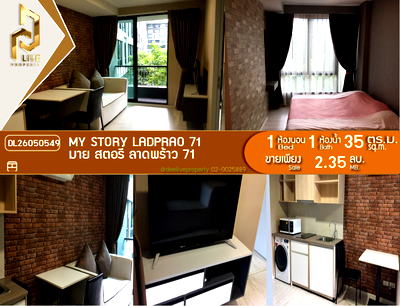 Condos for sale : DL26050549 Condo for sale, My Story Ladprao 71 near -, ready to move in, call urgently 0653619502 LineID @952jdxxk