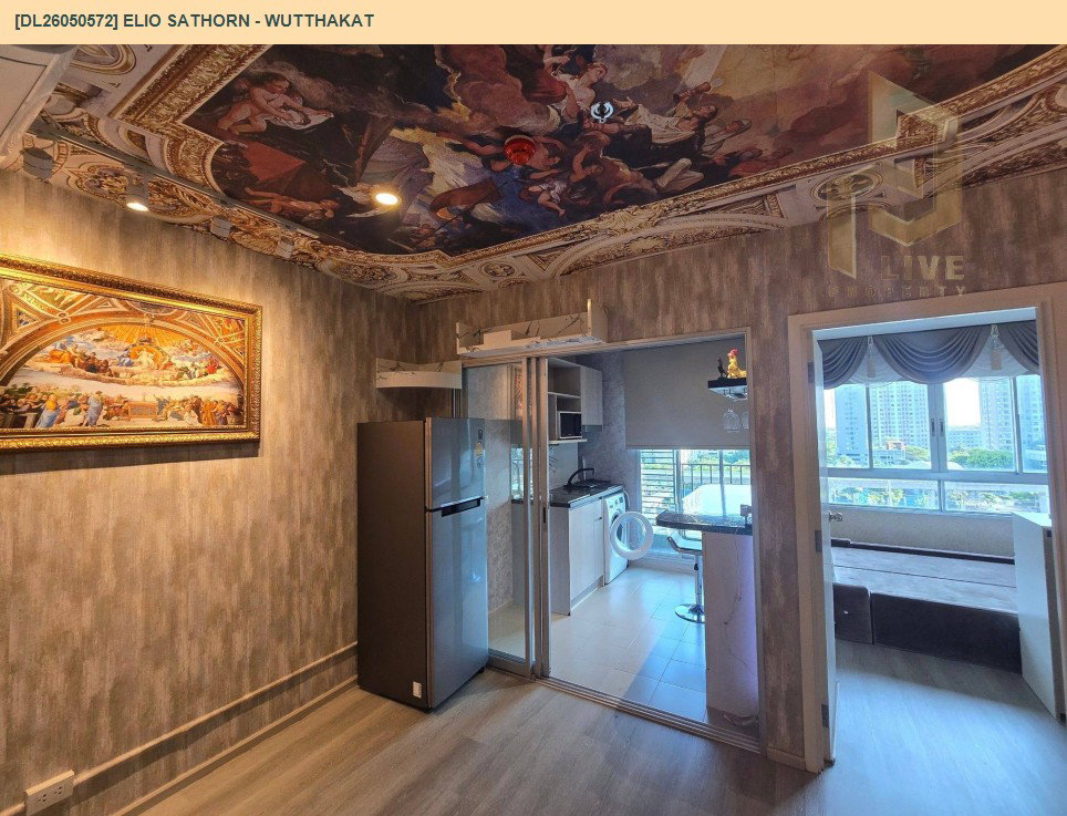 รูป DL26050572 ให้เช่าคอนโด เอลลิโอ สาทร - วุฒากาศ (Elio Sathorn - Wutthakat) ใกล้ BTS วุฒากาศ พร้อมเข้าอยู่ โทรด่วน 0614453194 LineID @162cjixi - รูปที่ 3/5