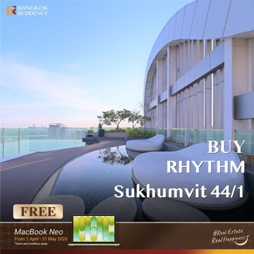 Condo for sale 🌃 Beautiful high-floor unit with well-designed layout at RHYTHM Sukhumvit 44/1, near BTS Phra Khanong