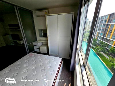 เช่าคอนโด บางแสน : DCondo ดีคอนโด ชั้น6 ตึกB  ------- วิวสระ ----- ว่าง 06 มิ.ย. 2569 -------Tel 097-049-5874 (Line: @choncondo มี@ด้วย)