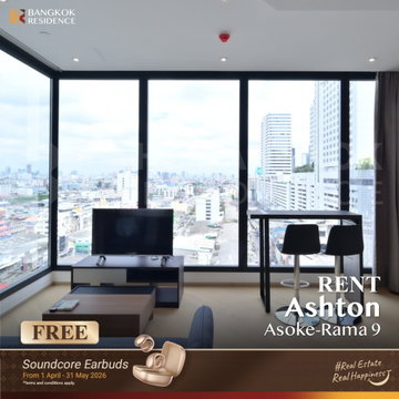 Ashton Asoke–Rama 9 ✨Beautiful corner unit with open city view 🌆 Near MRT Rama 9