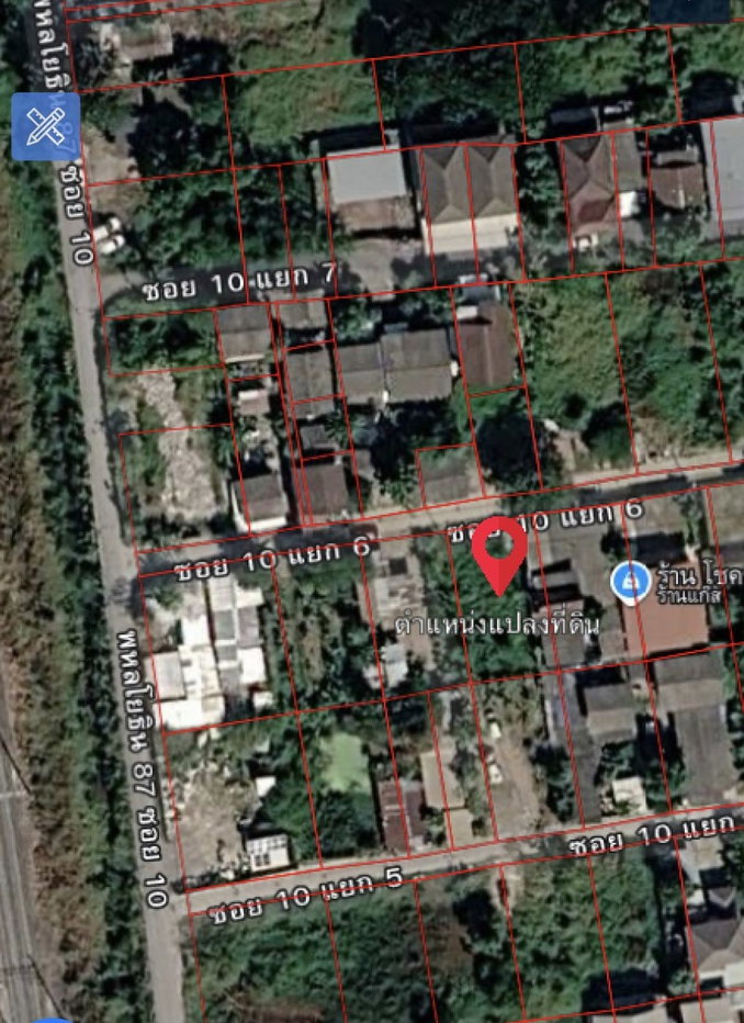 รูป ขายที่ดินเปล่า 1 งาน ที่ดิน ใกล้รถไฟฟ้า สถานีหลักหก เพียง 450 เมตร พหลโยธิน 87 ซอย 10 แยก 6 ตำบลประชาธิปัตย์ อำเภอธัญบุรี ปทุมธานี - รูปที่ 1/7