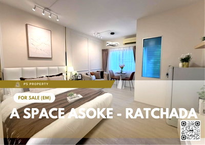 ขายคอนโด : ขายด่วน ✨ A Space Asoke - Ratchada ✨  เฟอร์นิเจอร์ และ เครื่องใช้ไฟฟ้าครบ ใกล้ MRT พระราม 9