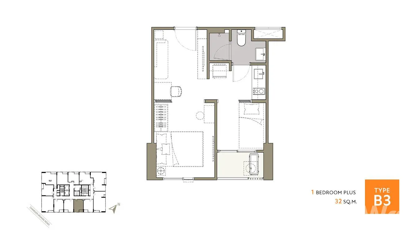 รูป ขาย คอนโด 1 ห้องนอน ในโครงการ มารุ จุฬา 6307369 - รูปที่ 2/5