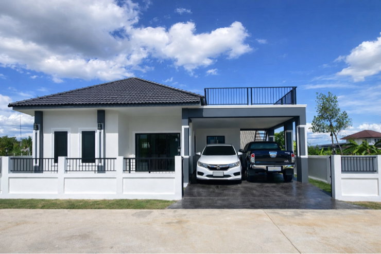 picture Newly built single-story house with a rooftop view. - 13/16