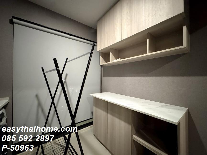รูป P-50963 — ให้เช่าคอนโด Elio Del Nest Udomsuk ใกล้ BTS อุดมสุข ชั้น 14 ห้อง 1 นอน 1 น้ำ เฟอร์ครบ มีเครื่องซักผ้า 085-592-2897 Line: @easythaihome - รูปที่ 5/11