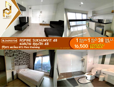 Condos for rent : DL26050734 Condo for rent, Aspire Sukhumvit 48 near BTS Phra Khanong, ready to move in, call urgently 0653619502 LineID @217jgcbp