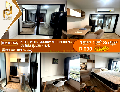 Condos for rent : DL26050676 Condo for rent, Niche Mono Sukhumvit - Bearing near BTS Bearing, ready to move in, call urgently 0638692663 LineID @138fpvll