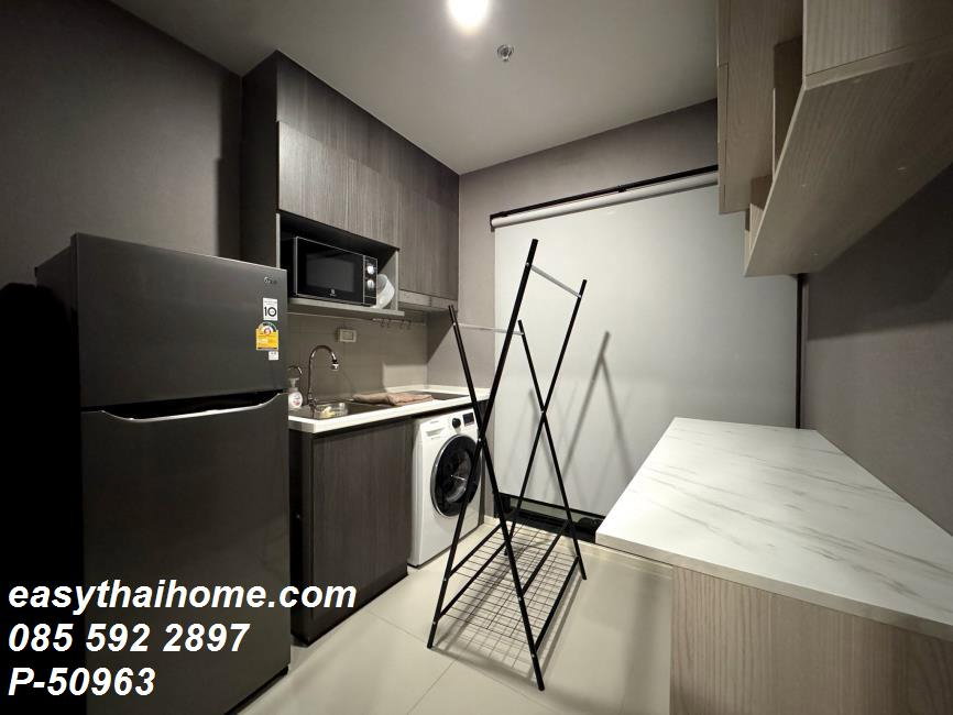 รูป P-50963 — ให้เช่าคอนโด Elio Del Nest Udomsuk ใกล้ BTS อุดมสุข ชั้น 14 ห้อง 1 นอน 1 น้ำ เฟอร์ครบ มีเครื่องซักผ้า 085-592-2897 Line: @easythaihome - รูปที่ 3/11