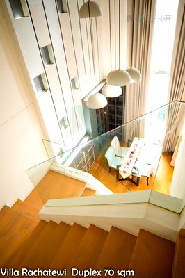 ขายคอนโด : 🎉 ขายคอนโด วิลล่า ราชเทวี อาคาร B ชั้น 12 Duplex ขนาด 70 ตรม ใกล้ CP Tower 3
