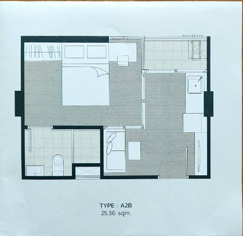 รูป 🏡 ให้เช่า Kave Town Space 12,000฿💖  ✨ ตึก C ชั้น 8 วิวสวน ห้องครัวแยก แปลนพิเศษ - รูปที่ 3/11