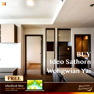 ขายคอนโด : 🏙️ ขายคอนโด Ideo Sathorn-Wongwian Yai ห้องแต่งสวย ฟังก์ชันดี เหมาะทั้งอยู่เองและลงทุน