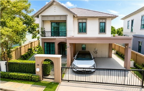 บ้านเดี่ยวสไตล์โมเดิร์น 4 นอน ราชพฤกษ์-345 โรบินสันไลฟ์สไตล์ ราชพฤกษ์ 1.05กม. 4 น้ำ รพ.ปากเกร็ด 2 1.2 กม. 54 ตร.ว.200 ตร.ม. 5 แอร์