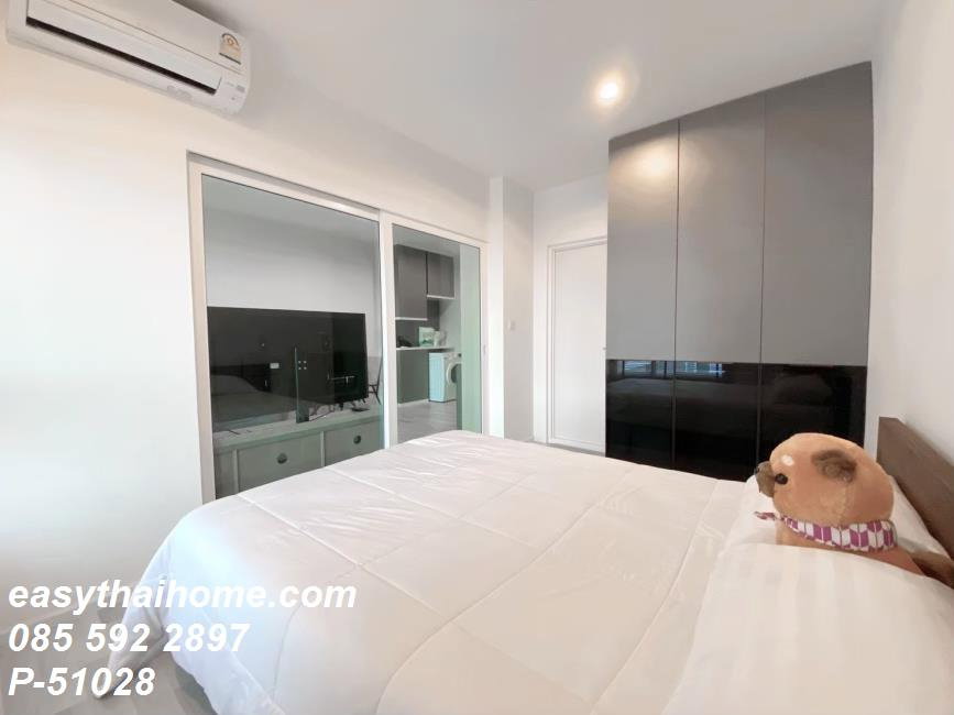 รูป P-51028 — ให้เช่าคอนโด The Key Sathorn-Charoenraj ใกล้ BTS สุรศักดิ์ ชั้น 32 เฟอร์ครบ มีเครื่องซักผ้า 085-592-2897 Line: @easythaihome - รูปที่ 3/16
