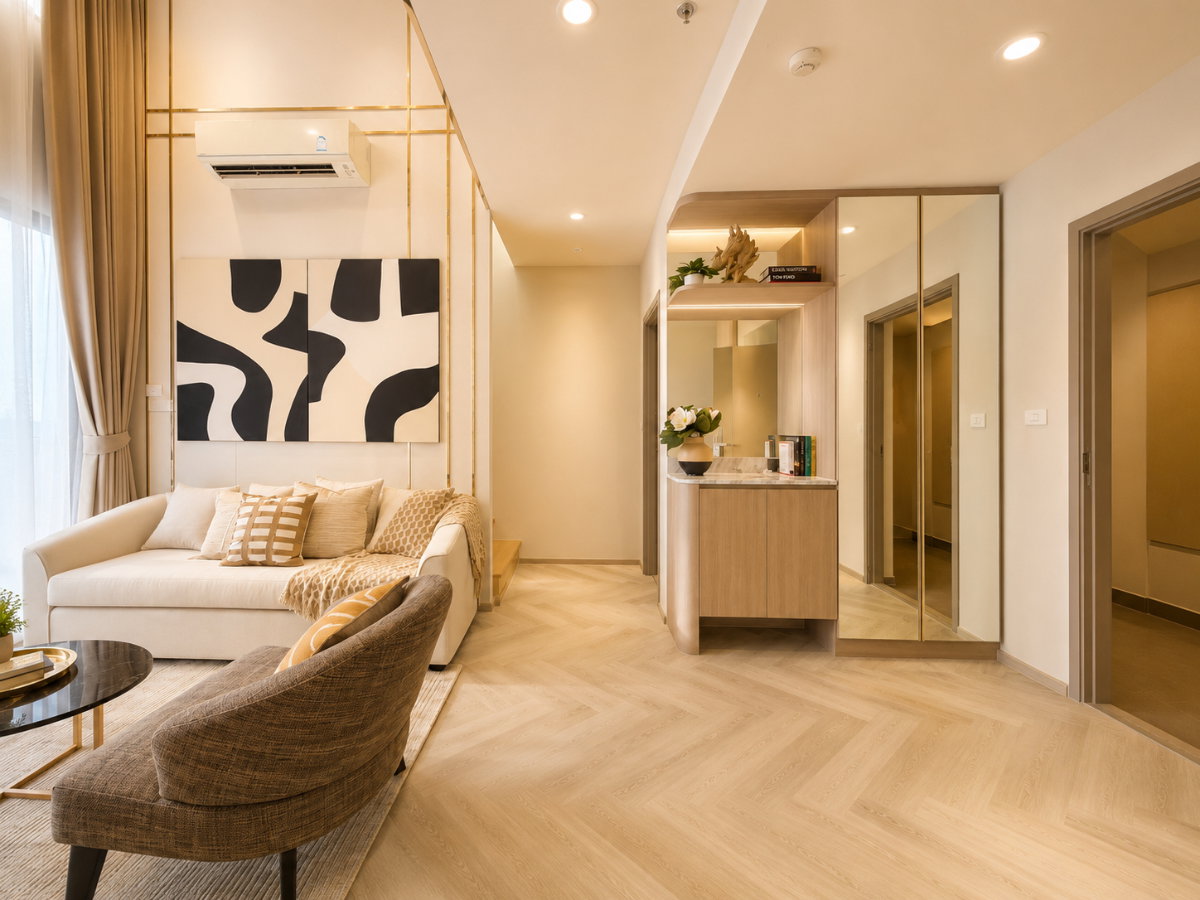 รูป Ideo Mobi Sukhumvit Eastpoint  2 ห้องนอน duplex เพดานสูงโปร่ง แต่งครบ ห้องใหม่ ราคาจากโครงการ - รูปที่ 7/9