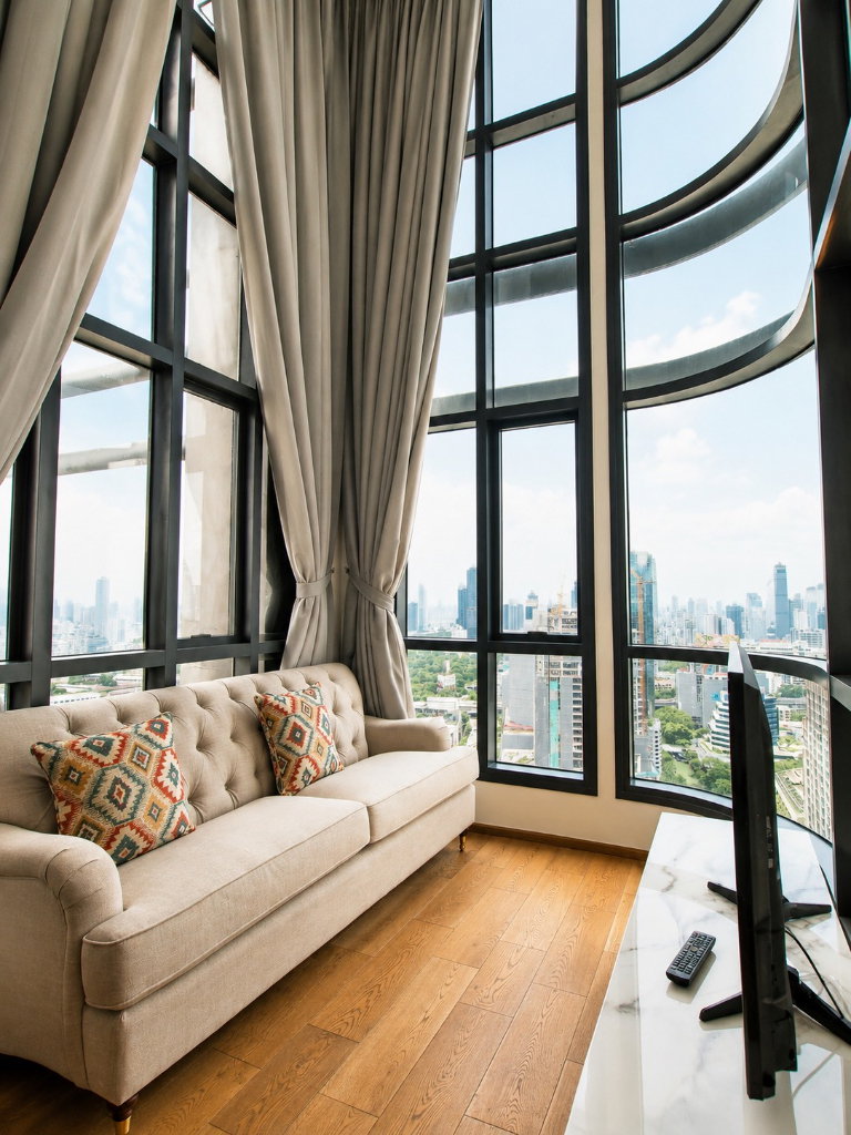 Condo for RENT : Q Chidlom - Petchburi size 73 sqm. 1 Bed 2 Bath | Duplex 𝐅𝐥𝐨𝐨𝐫 : 36th -37th