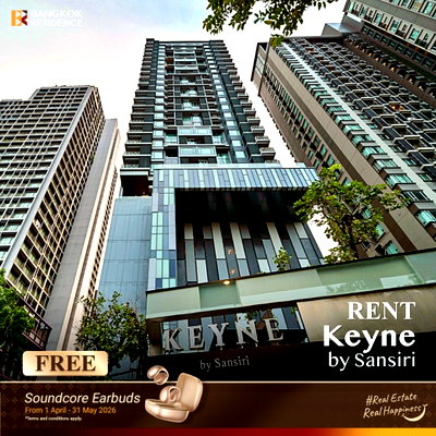 Condos for rent : Rental Condo 💎 Keyne by Sansiri, 3BR 145 sqm, 95K 🎯 Fully Furnished Ultra Rare Last Unit near BTS Thong Lo 
