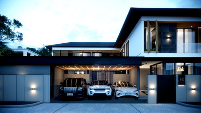 Houses for sale Hang Dong Chiang Mai :  Two-story pool villa for sale 4 bedrooms, 5 bathrooms, 2 kitchens, 3 parking spaces.   #CHD101792 