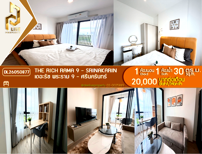คอนโดให้เช่า : DL26050877 ให้เช่าคอนโด เดอะริช พระราม 9 - ศรีนครินทร์ (The Rich Rama 9 - Srinakarin) ใกล้ AIRPORT RAIL LINK หัวหมาก พร้อมเข้าอยู่ โทรด่วน 0653619502 LineID @952jdxxk