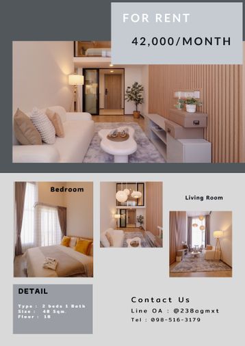 🎉 FOR RENT 🎉 SOHO BANGKOK RATCHADA  🎈 2 BEDROOMS 42,000/MONTH🎈