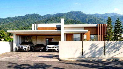 Houses for sale Chiang Mai-Hang Dong Road :   Single-story pool villa for sale  4 bedrooms 4 bathrooms and 2 parkings. #CHD101802